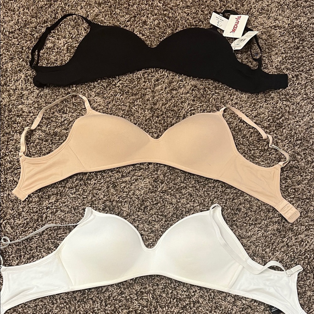 T.J.Maxx Black, Beige, and White Bra Set